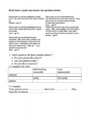 English worksheet: handout