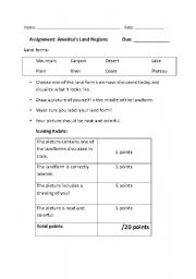 English worksheet: Land forms