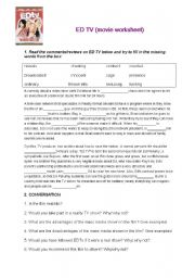 English Worksheet: ED TV - reality TV movie worksheet