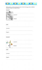 English Worksheet: SIMPLE PRESENT AND SIMPLE PAST 