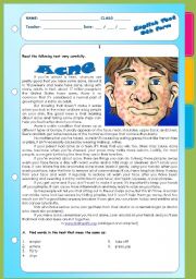 English Worksheet: Test about acne