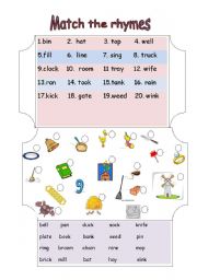 English worksheet: Match the rhymes