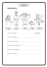 English Worksheet: Superlatives