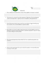English worksheet: A Bugs Life Worksheet for Grade 10 Science