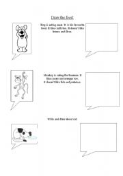 English Worksheet: Read and draw