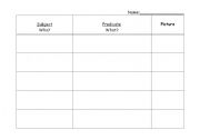 English Worksheet: Subject & Predicates with Fruit & Vegetables