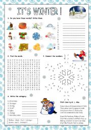 English Worksheet: ITS WINTER!