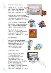 English Worksheet: UPGRADED MP3 LINK (in description) Christmas New Year Song WITH MP3 easydownloadable linc LET IT SNOW