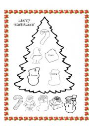 English Worksheet: christmas tree