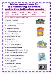 English Worksheet: USE ALL QUESTION WORDS. YOLANDA