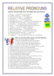 English Worksheet: RELATIVE PRONOUNS