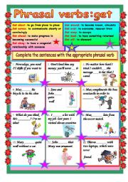 English Worksheet: Phrasal Verbs: Get