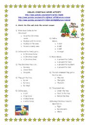 English Worksheet: Christmas movie activity