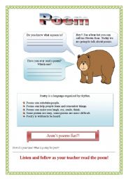 Brown Bear Poem Activity (part 1/2) - 3 pages