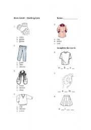 English worksheet: Clothing Quiz