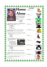 English Worksheet: Home Alone