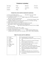 English Worksheet: Christmas vocabulary