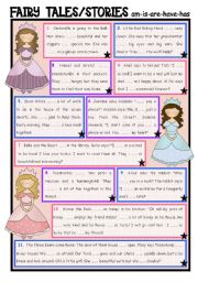 English Worksheet: Fairy Tales/ Stories (21) am, is, are, have, has