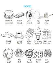 English Worksheet: Food 