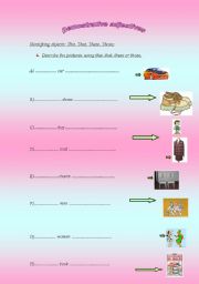 English worksheet: demostrative adjectives