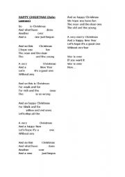 English Worksheet: John Lennon - Happy Christmas (War is over)