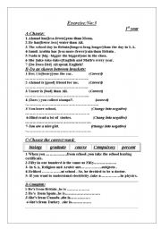 English worksheet: grammar +vocabulary