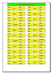 Irregular Past Verb Bingo