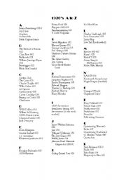 English worksheet: 1920s A to Z