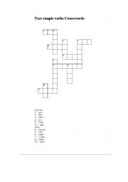 English Worksheet: PAST SIMPLE CROSSWORDS