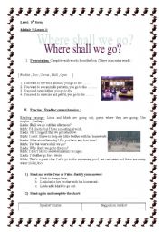 English Worksheet: where shall we go???