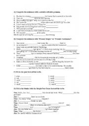 English Worksheet: Mixed exercises