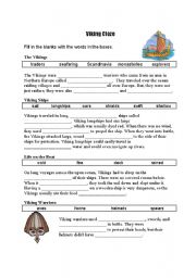 English Worksheet: viking cloze