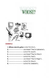 English Worksheet: WHOSE