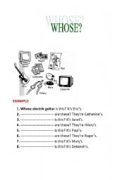 English worksheet: WHOSE