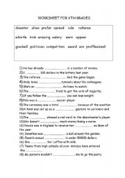 English worksheet: vocabulary worksheet