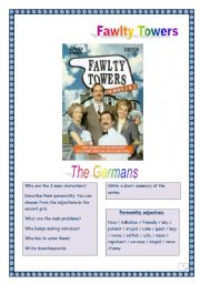 English Worksheet: Video time! FAWLTY TOWERS - The Germans (7 tasks, 3 pages, comprehensive KEY)