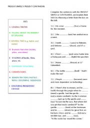 English worksheet: Present Simple x Present Continuous