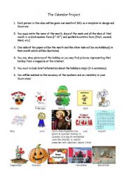 English Worksheet: The Calendar Project