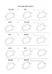 English Worksheet: Mixing colors