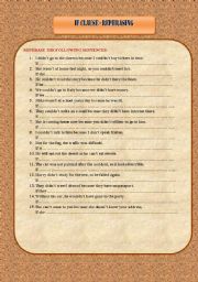 English Worksheet: If clause - rephrasing
