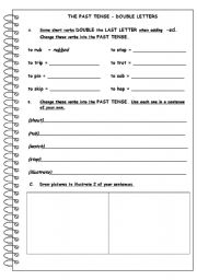 English worksheet: THE PAST TENSE - DOUBLE LETTERS