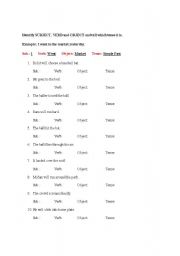 English Worksheet: Identify Tenses