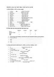 English Worksheet: Some / Any / Much / Many / A lot of / (a) Few / (a) Little