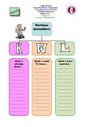 English Worksheet: KWL part1