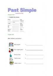 English worksheet: Past Simple (affirmative form)