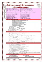 English Worksheet: 7 pages/20 exercises ADVANCED grammar 