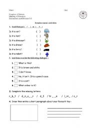 English Worksheet: happy street 1 activities