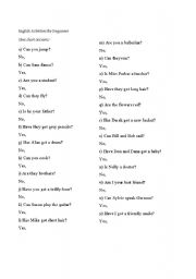 English worksheet: Short Answers - to BE, CAN, HAVE GOT