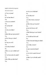 English Worksheet: Short Answers - to BE, CAN, HAVE GOT