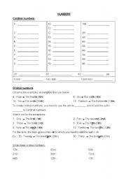 English Worksheet: Numbers